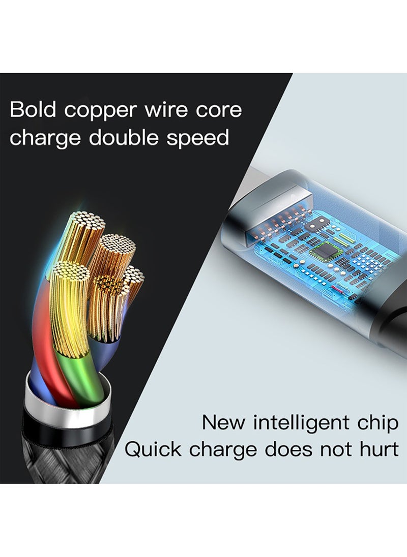 Yesido - CA65 2 Meter PD 12W Nylon Braided Aluminum Alloy 2A Type-C To Lightning Data Cable iPhone Black - Image 1