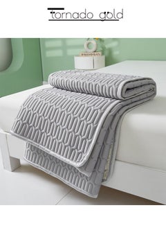tornado gold Non-Slip Latex Mat Ice Silk Three-piece Set with Pillowcase Four Seasons Universal Folding Family Mattress 200*180CM  - Image 2