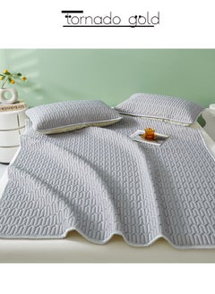 tornado gold Non-Slip Latex Mat Ice Silk Three-piece Set with Pillowcase Four Seasons Universal Folding Family Mattress 200*180CM  - Image 3