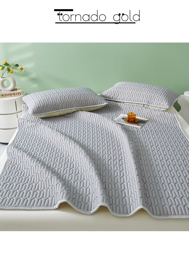 tornado gold Non-Slip Latex Mat Ice Silk Three-piece Set with Pillowcase Four Seasons Universal Folding Family Mattress 200*180CM  - Image 3