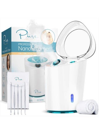 NanoSteamer PRO Professional 4-in-1 Nano Ionic Facial Steamer for Spas - 30 Min Steam Time - Humidifier - Unclogs Pores - Blackheads - Spa Quality - 5 Piece Stainless Steel Skin Kit Included - pzsku/Z6C07A748C044DE65CD89Z/45/_/1683798382/d868adc4-e0dd-4bdc-9ae9-17109cfdbb30