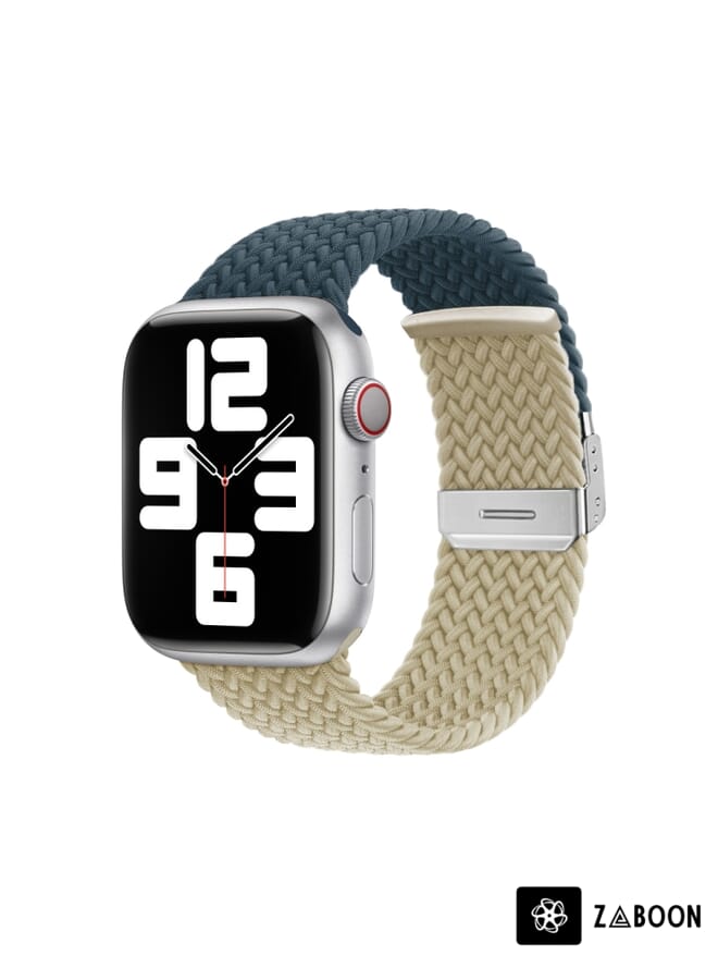 Zaboon Nylon Braided Stitching Buckle Watch Band Replacement Band For Apple Watch Ultra 49mm / Series 8&7 45mm / SE 2&6&SE&5&4 44mm / 3&2&1 42mm - Image 1