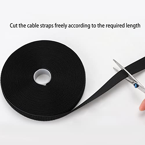 LoveBB 65 Ft x 3/4 Inch Hook and Loop Straps with 100 Metal Buckles, Nylon Fastening Cable Ties Adjustable Cinch Strap, Cut-to-Length, Black - Image 4