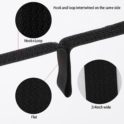 LoveBB 65 Ft x 3/4 Inch Hook and Loop Straps with 100 Metal Buckles, Nylon Fastening Cable Ties Adjustable Cinch Strap, Cut-to-Length, Black - Image 3
