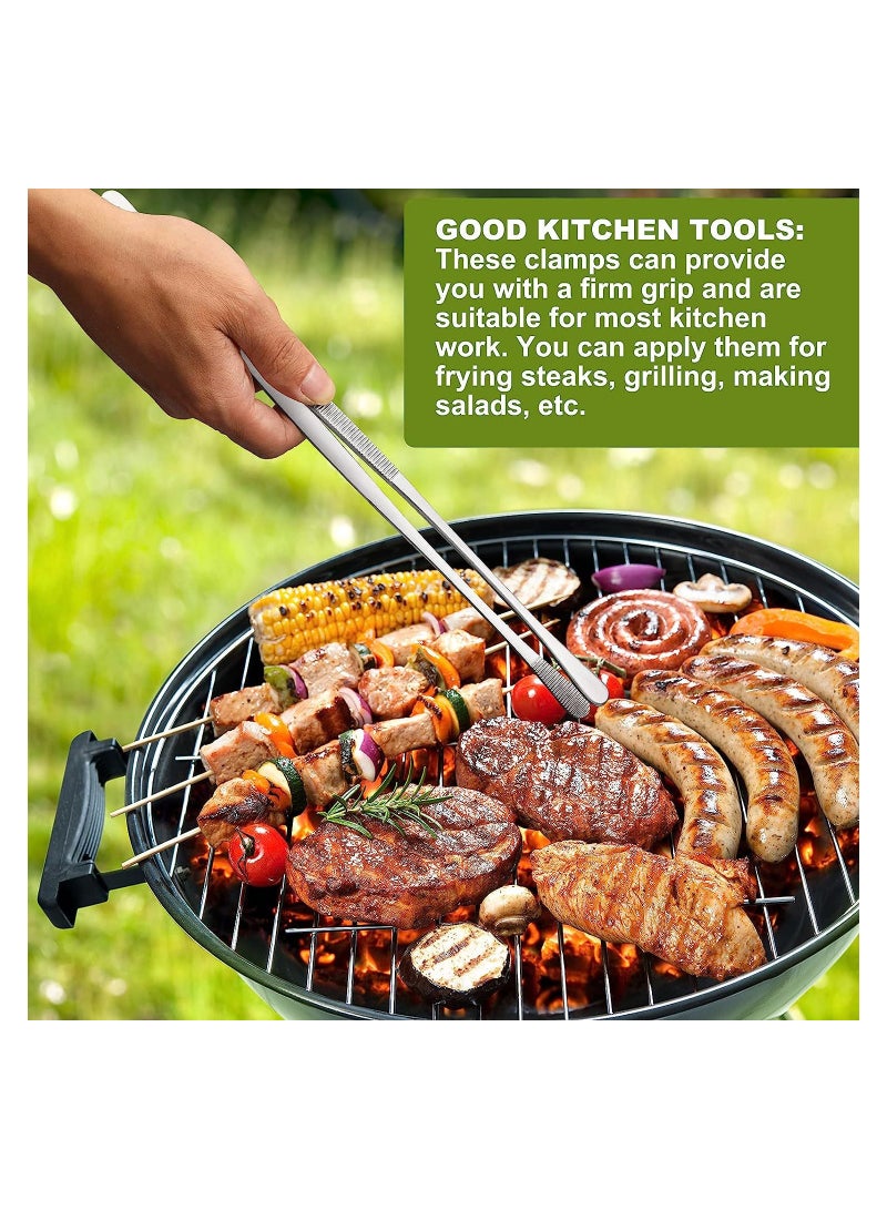 SOLARAE Stainless Steel Food Tong Serving Tong, 5Pcs Fish Bone Tweezers Set, Buffet Tongs, Kitchen Fine Tweezer Tongs Long Tweezers for Cooking ,Sea food, BBQ, Multi-use - Image 2