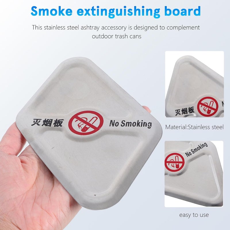 Garneck Outdoor Metal Ashtray Top for Trash Cans, Stainless Steel Cigarette Butt Container with Compact Design, Suitable for Public Spaces, Parks, and Property Management - Image 3