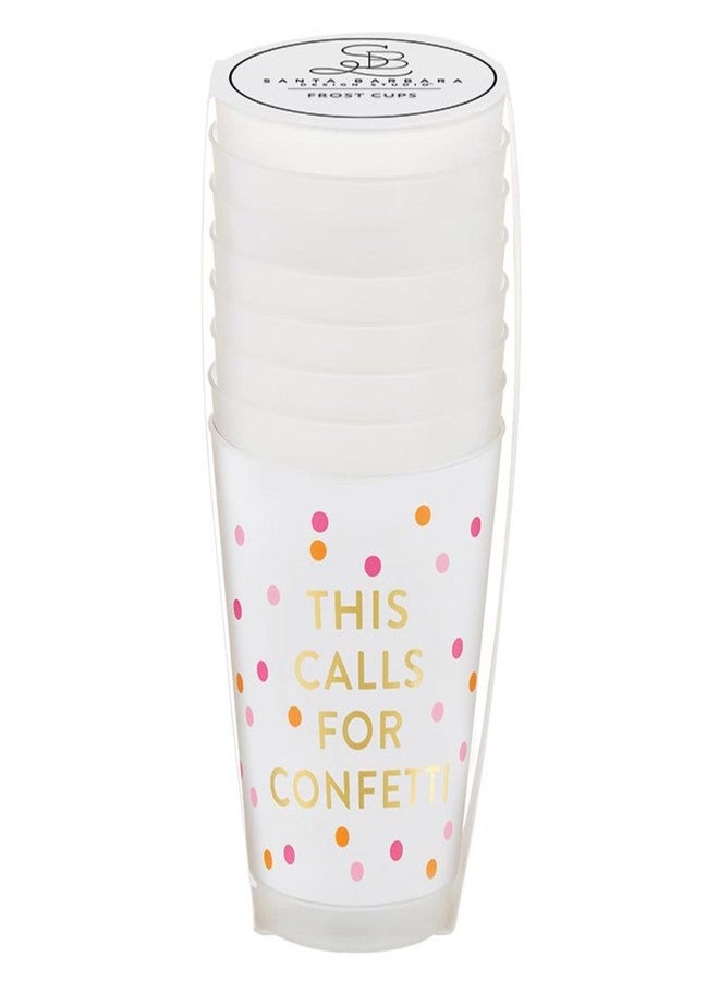 Santa Barbara Design Studio Party Cups 8-Count Reusable BPA-Free Plastic Frost Cups, 16-Ounce, Confetti - Image 2