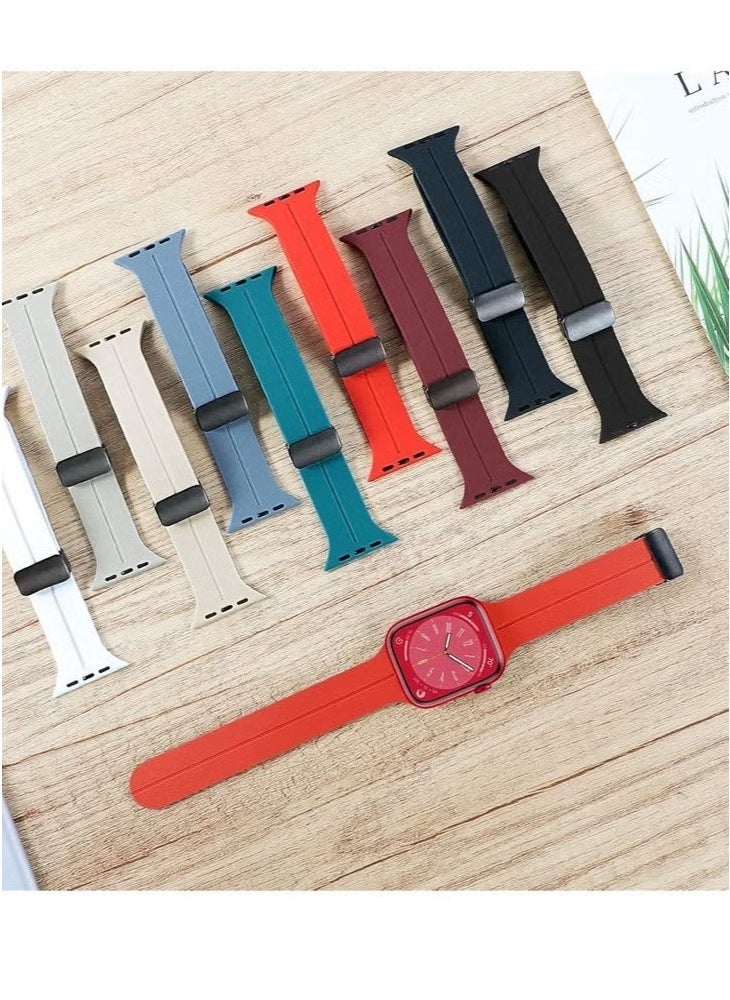 Apple Watch Band Compatible with 45mm & 49mm Models – Quick Release Soft Silicone Sport Strap for Men and Women – Skin Friendly, Sweat Resistant, Lightweight & Durable – Perfect for Fitness, Outdoor Activities, Travel, Workouts, and Everyday Wear – Comfortable, Stylish, and Easy to Install