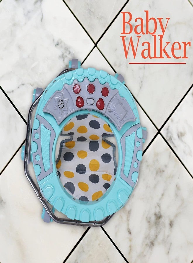 Maanit Baby Walker Multi-Function Musical Foldable Walker with Music Toys Bar for Kids Male and Female Baby Walker 6 Months to 1 Year (Turquoise) - Image 4