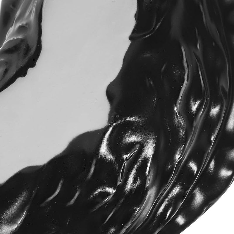 طبق صدفة المحار السيراميك الأسود غير اللامع لتقديم المأكولات البحرية والسوشي والحلويات - Image 3