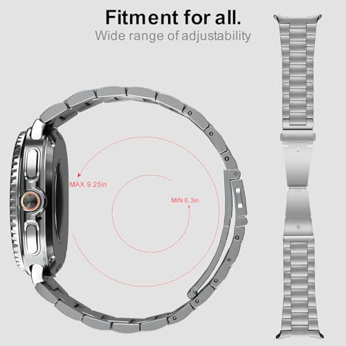 SPGUARD Metal Band Compatible with Samsung Galaxy Watch 8 40mm/44mm/Classic 46mm 2025,No Gap Business Stainless Steel Strap for Galaxy Watch8 Men Women,NOT for Other Models(Silver) - Image 3
