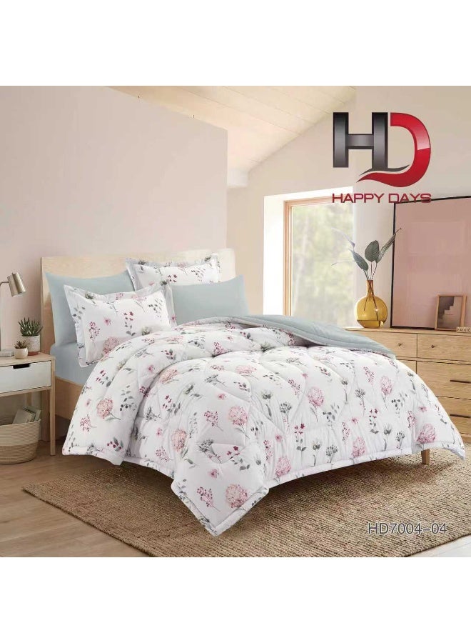 A floral print bedspread set from the Happy Days brand, featuring a stylish and comfortable design for the bedroom. - Image 1