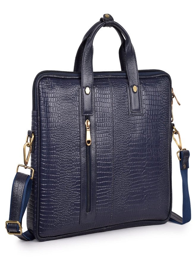 FERNWEH حقيبة FERNWEH الجلدية للكتف - حقيبة كتف وحقيبة أعمال للكمبيوتر المحمول مقاس 15.6 بوصة للرجال والنساء | حقيبة مكتب احترافية مع حجرة مبطنة | مثالية للشركات. - Image 2