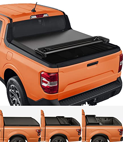 Tip Top TIPTOP Soft Tri-Fold Tonneau Cover Truck Bed for 2022 2023 2024 2025 Maverick 4.5ft Bed (54.4") | TPX3 |. - Image 1