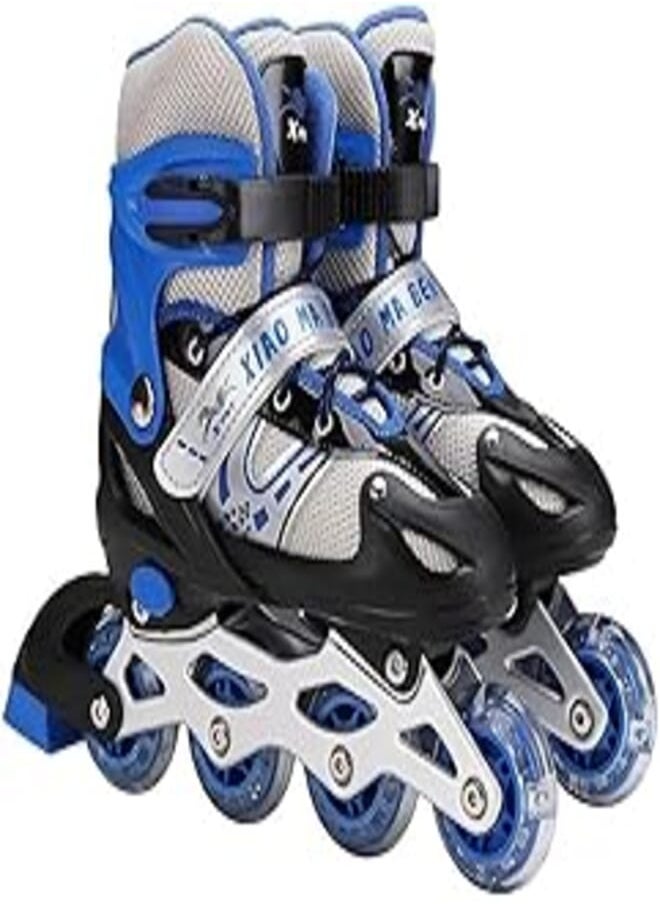 SportQ GoSportQ Comfortable Adjustable LED Front Wheel Roller Skates Outdoor Indoor Inline Skates for Beginners Kids Teens (Meduim 35-38 US, Blue) 
