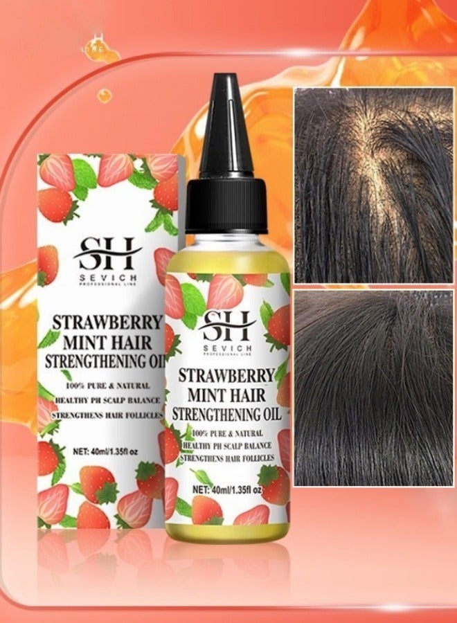 Sevich Strawberry Mint Hair Strengthening Oil Pure and Natural Healthy PH Scalp Balance Strengthens Hair Follicles and Hair Growth with Batana Oil Moisturizing Hydrating Nourish Hair Oil 40ml - Image 1