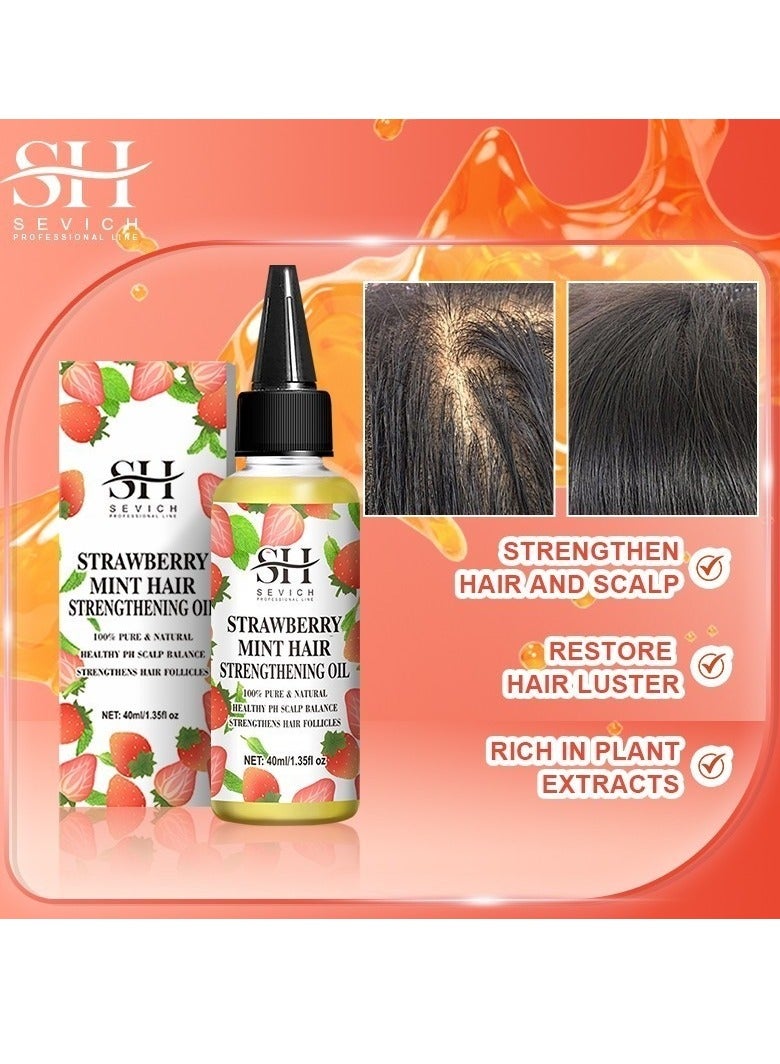 Sevich Strawberry Mint Hair Strengthening Oil Pure and Natural Healthy PH Scalp Balance Strengthens Hair Follicles and Hair Growth with Batana Oil Moisturizing Hydrating Nourish Hair Oil 40ml - Image 5