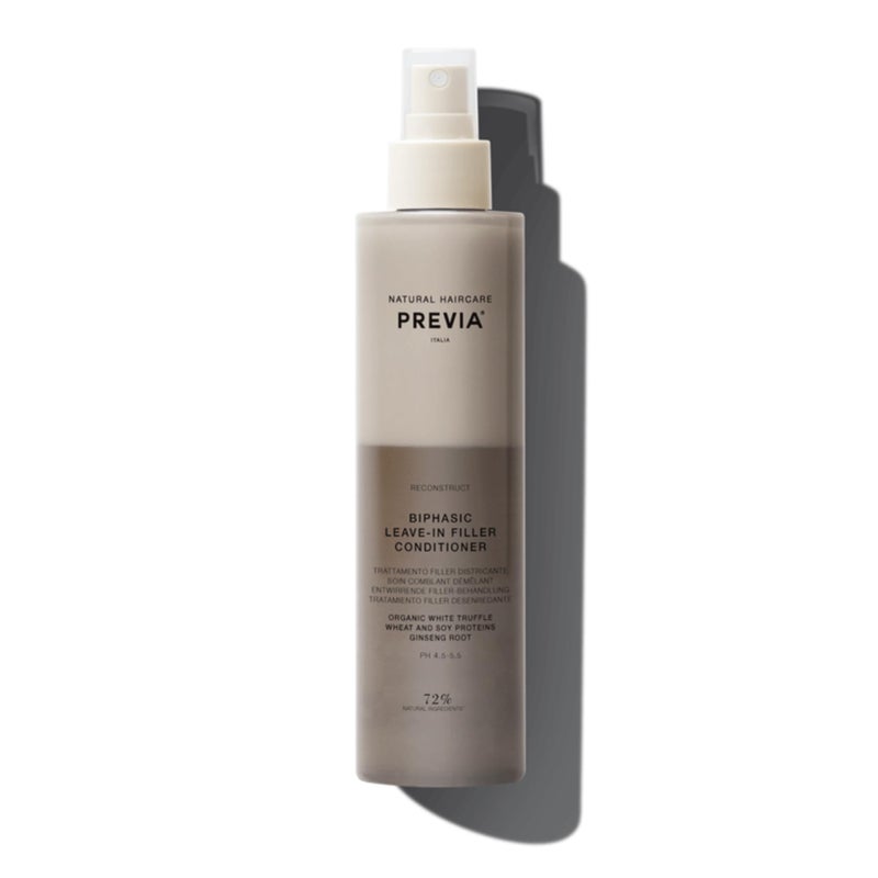 PREVIA Hydrating Biphasic Leave-In Conditioner Spray | Moisturizing & Anti-Frizz Reconstructive Treatment with White Truffle | Detangle & Repair Dry Damaged Hair | Vanilla & Bergamot Scent | 6.7 oz - Image 1