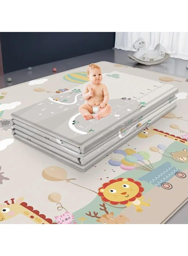 Foldable Baby Play Mat Extra Large Waterproof Activity Playmats for Babies,Toddlers, Infants, Play  Tummy Time Foam Baby Mat for Floor with Travel Bag(200 * 180 * 1cm/79 * 71 * 0.4inch)(A) - Image 1