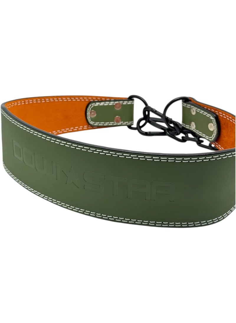 SportQ Premium Quality Leather Parallel Belt Designed for Maximum Weight Bearing – Heavy Weight Support for Chin-Ups, Dips, Calistinex – Adjustable Chain for Weights up to 150kg - Image 3