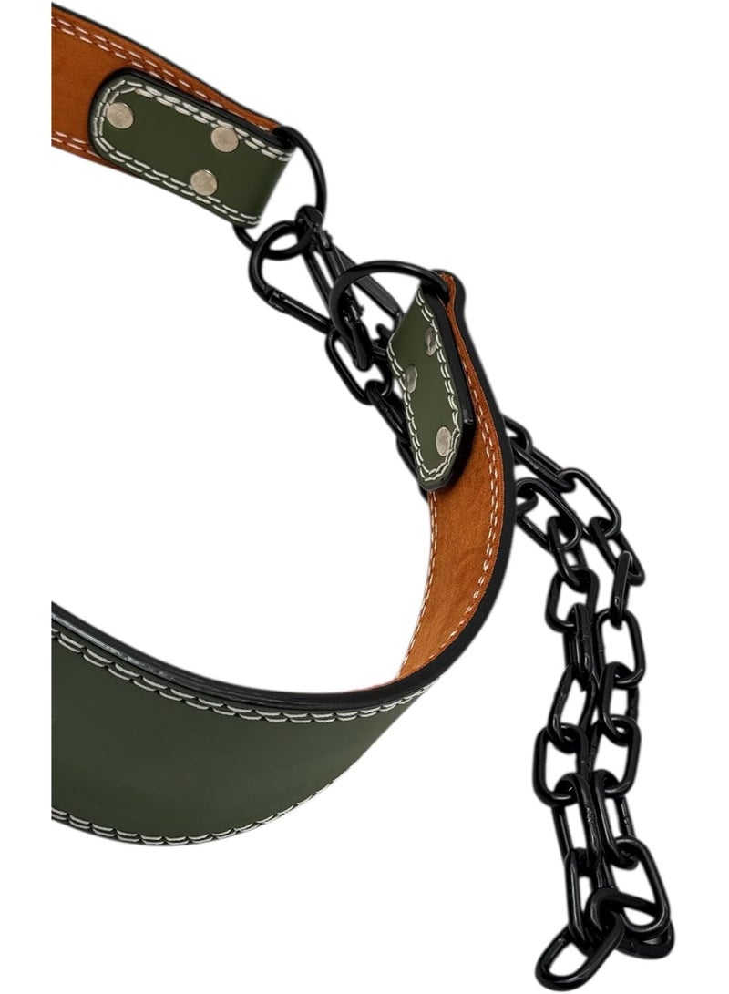 SportQ Premium Quality Leather Parallel Belt Designed for Maximum Weight Bearing – Heavy Weight Support for Chin-Ups, Dips, Calistinex – Adjustable Chain for Weights up to 150kg - Image 4