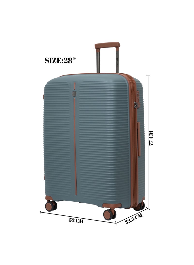 President PP single piece luggage High-quality Travel bag ( L ) spinner wheels, Model -97980 ( DARK GREY ) - Image 2
