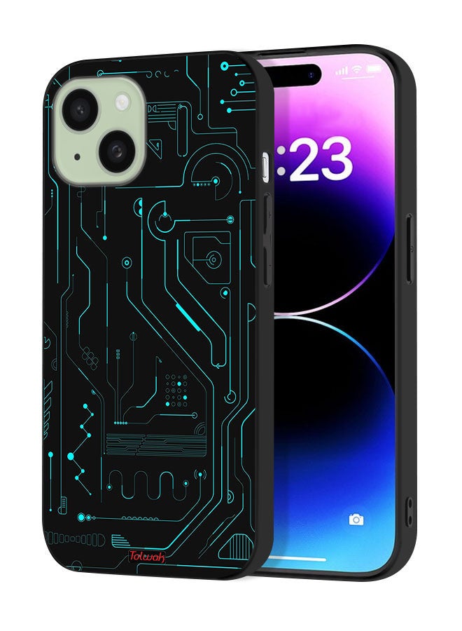 Tolwak Apple iPhone 15 Protective Case Cover Digital Art Circuits Minimalism Multiple Display - Image 1