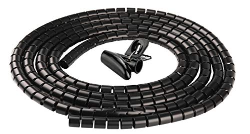 Chengsi Cable Sleeve Organizer 118Inch Coiled Tube Sleeve Cable Management Sleeve for Home Office PC TV Black - Image 1