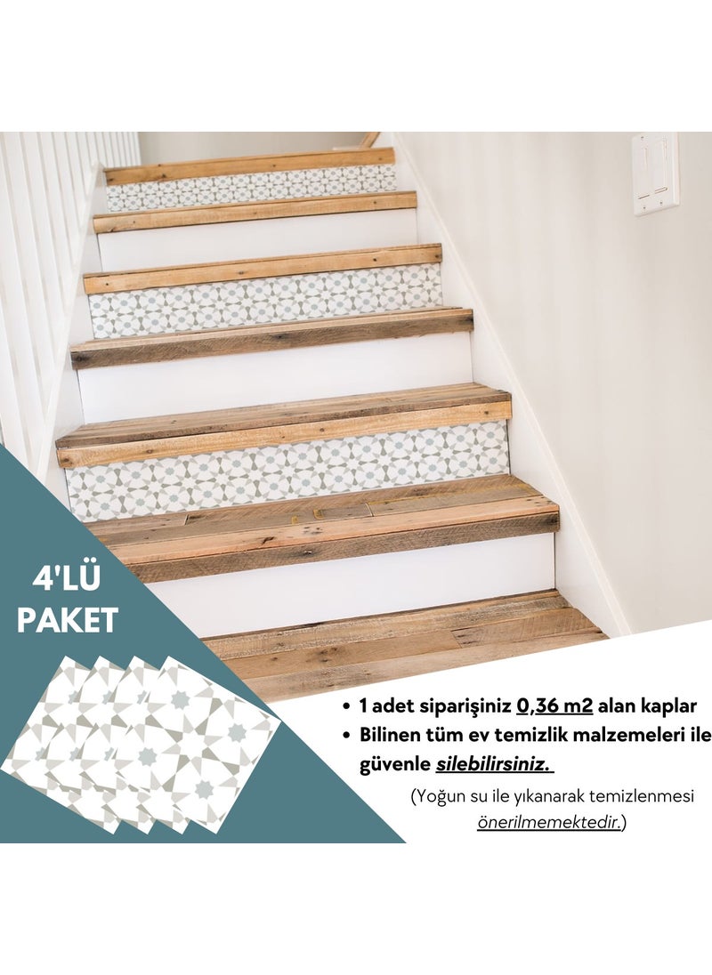 Technosmart 4PCS 30CM×30CM Self Adhesive Wall Covering Kitchen Bathroom PVC Sticker Decoration  - Image 4