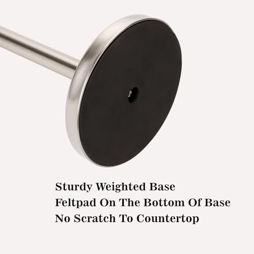 Sfemn Paper Towel Holder Countertop, Standing Paper Towel Roll Holder for Kitchen Bathroom, with Weighted Base for One-Handed Operation, No Wobbly (Brushed Nickel) - Image 5