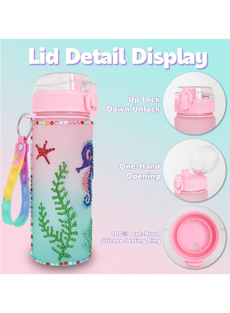Decorate Your Own Water Bottle Kits for Girls Ages 3+, Fun Arts and Crafts Gift Toys, Mermaid Gem Diamond Painting Crafts Kits, Fun Arts and Crafts Gifts Toys for Girls Birthday - Image 4