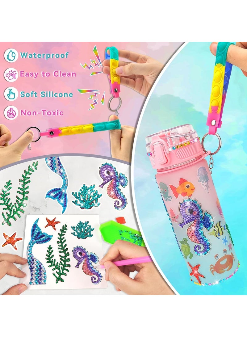 Decorate Your Own Water Bottle Kits for Girls Ages 3+, Fun Arts and Crafts Gift Toys, Mermaid Gem Diamond Painting Crafts Kits, Fun Arts and Crafts Gifts Toys for Girls Birthday - Image 5