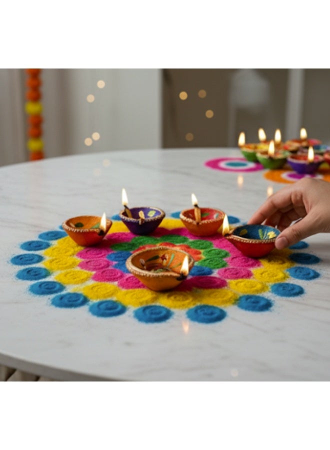 ديو تويز زينة ديوالي ديوالي ديباك المصنوعة يدويًا من الطين (مجموعة من 6 قطع) - Image 4