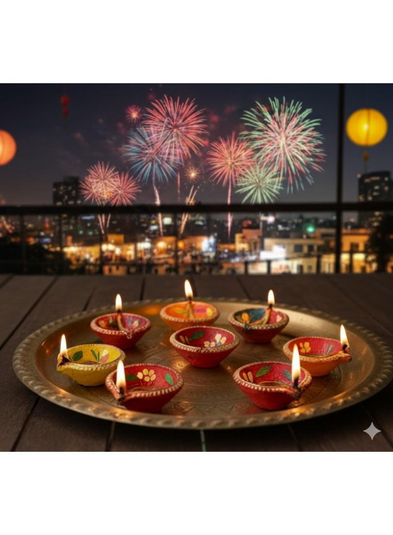 ديو تويز زينة ديوالي ديوالي ديباك المصنوعة يدويًا من الطين (مجموعة من 6 قطع) - Image 3