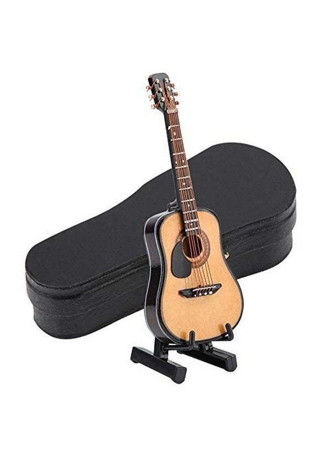 Garosa Miniature Wooden Guitar Model Dollhouse Musical Instrument Display With Stand Support And Case Dollhouse Accessories Small Craft Ornaments Home Decor ( 01)  - Image 2