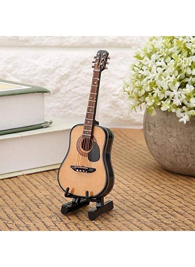 Garosa Miniature Wooden Guitar Model Dollhouse Musical Instrument Display With Stand Support And Case Dollhouse Accessories Small Craft Ornaments Home Decor ( 01)  - Image 5