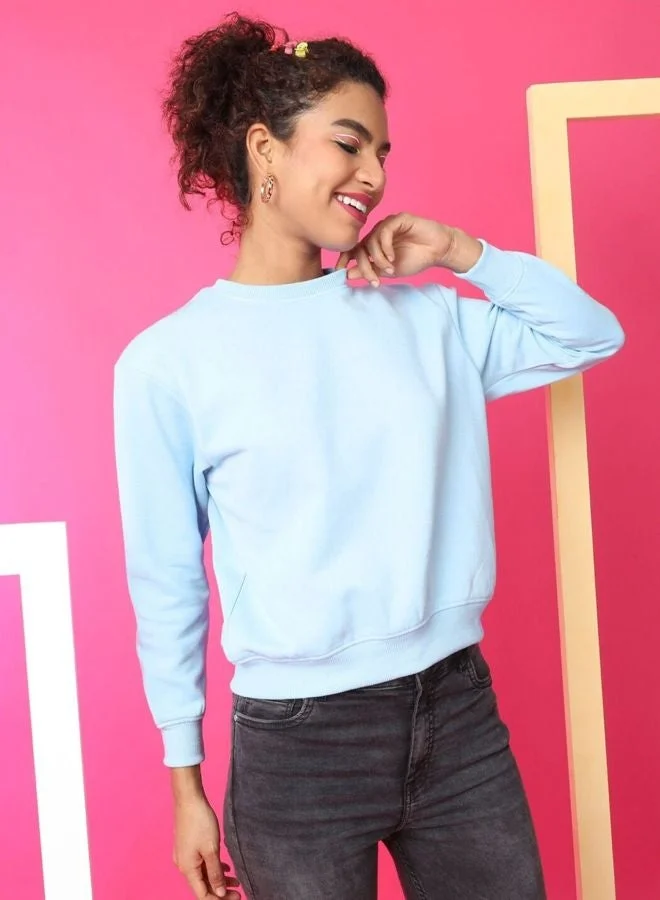 مرفوعة Women Regular Fit Printed Crew Neck Long Sleeve Overhead-Crewneck Sweatshirt