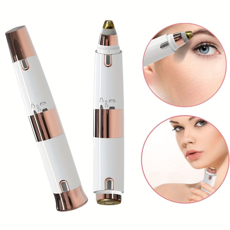 USB Charging 2in1 Electric Epilator Eyebrow Trimmer Women Facial Lip Razor Rechargeable Built In LED Light - Image 1