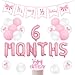 Merrystorm Half Birthday Decorations Pink Gingham Banner Bow Balloons Cake Topper for Girls 6 Month Party Supplies - Image 3