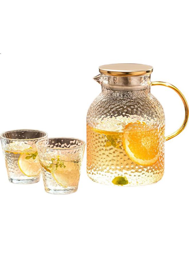 Yihutea Cold Water Pitcher, Heat-resistant Glass Pitcher For Iced Water, Large Capacity Household Juice Cup, Fruit Tea Pitcher, Water Storage Bottle - Image 3