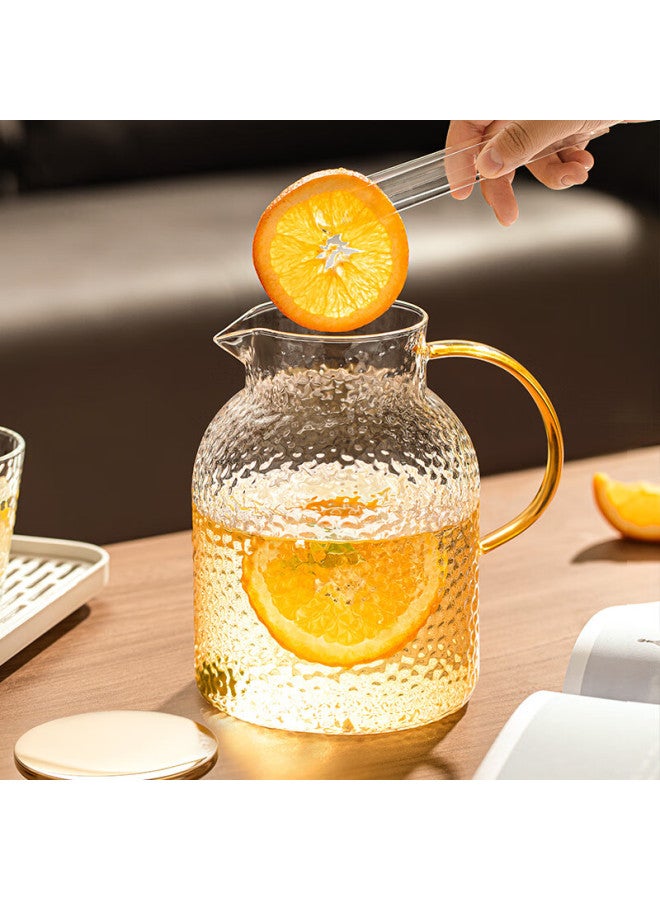 Yihutea Cold Water Pitcher, Heat-resistant Glass Pitcher For Iced Water, Large Capacity Household Juice Cup, Fruit Tea Pitcher, Water Storage Bottle - Image 2