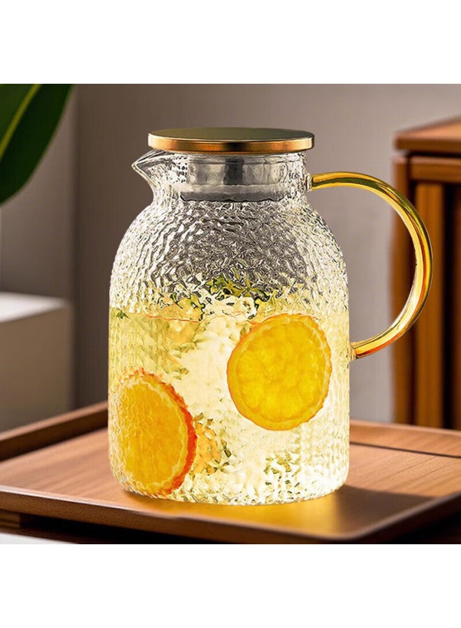 Yihutea Cold Water Pitcher, Heat-resistant Glass Pitcher For Iced Water, Large Capacity Household Juice Cup, Fruit Tea Pitcher, Water Storage Bottle - Image 1