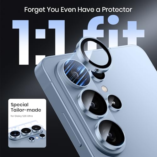 Hoerrye for Samsung Galaxy S26 Ultra Camera Lens Protector - [Top 9H+ Tempered Glass - 12FT Military Grade] Case Friendly Invisible Fit Camera Screen Protector Cover Accessories,Blue - Image 4