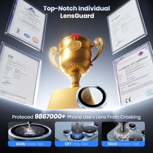 Hoerrye for Samsung Galaxy S26 Ultra Camera Lens Protector - [Top 9H+ Tempered Glass - 12FT Military Grade] Case Friendly Invisible Fit Camera Screen Protector Cover Accessories,Blue - Image 2