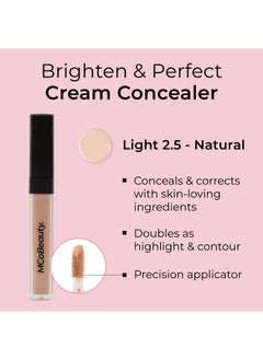 MCoBeauty MCoBeauty Brighten & Perfect Cream Concealer, 2 Light Natural, Brightening Coverage for Flawless Complexion, Vegan, Cruelty Free Cosmetics  - Image 3