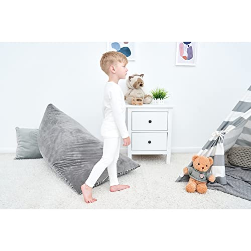 KISBINI Toddler Girls Boys Pajamas Basic Solid Color Cotton Sleepwear Soft Long Sleeve Pjs 2pcs Set White - Image 3