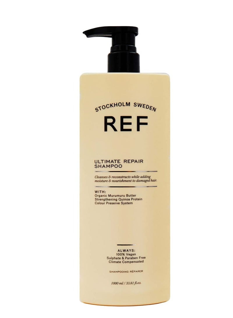 REF. Ref Ultimate Repair Shampoo 1000ml Sulphate free shampoo with botanical extracts specially chosen to protect, strengthen and reconstruct dry, damaged hair 