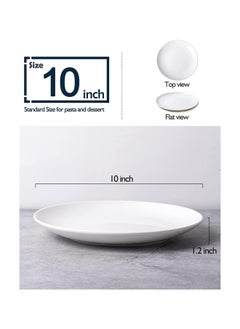 Mash Ceramic Flat Plate 10 Inch White, Porcelain Plates Microwave Oven and Dishwasher Safe Scratch Resistant Modern Dinnerware Dish Set  - Image 5