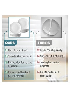 Mash Ceramic Flat Plate 10 Inch White, Porcelain Plates Microwave Oven and Dishwasher Safe Scratch Resistant Modern Dinnerware Dish Set  - Image 3