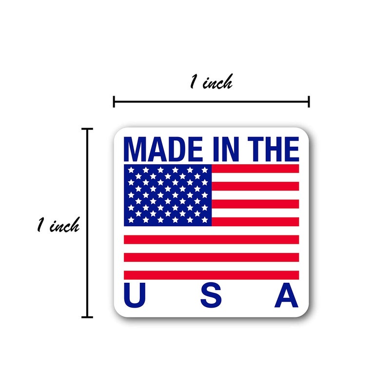 SBlabels 1" x 1" Made in The USA Stickers / 1000 American Manufacturer Labels Roll/Square USA Made Small Business Packaging Label/Made in America - Image 5